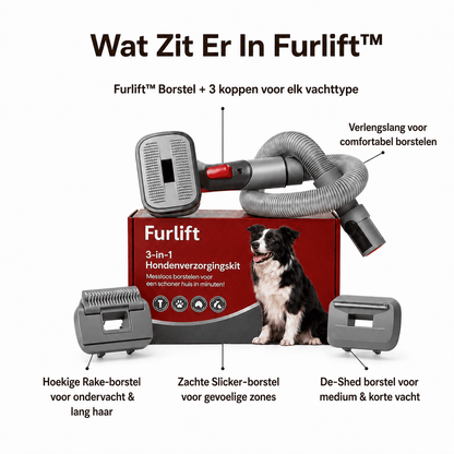 Furlift™ 3-in-1 Hondenborstelset met Stofzuigfunctie