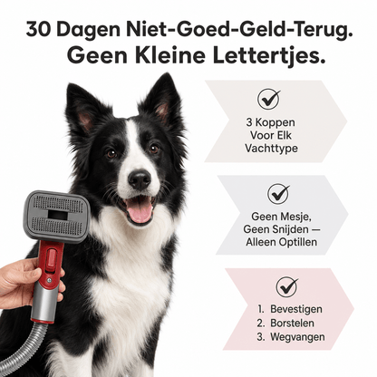 Furlift™ 3-in-1 Hondenborstelset met Stofzuigfunctie