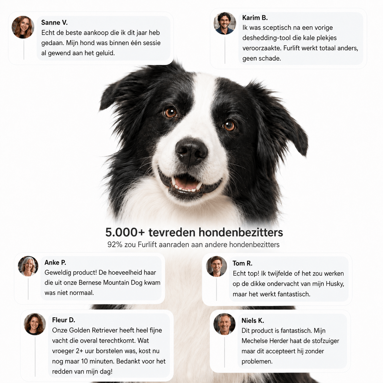 Furlift™ 3-in-1 Hondenborstelset met Stofzuigfunctie